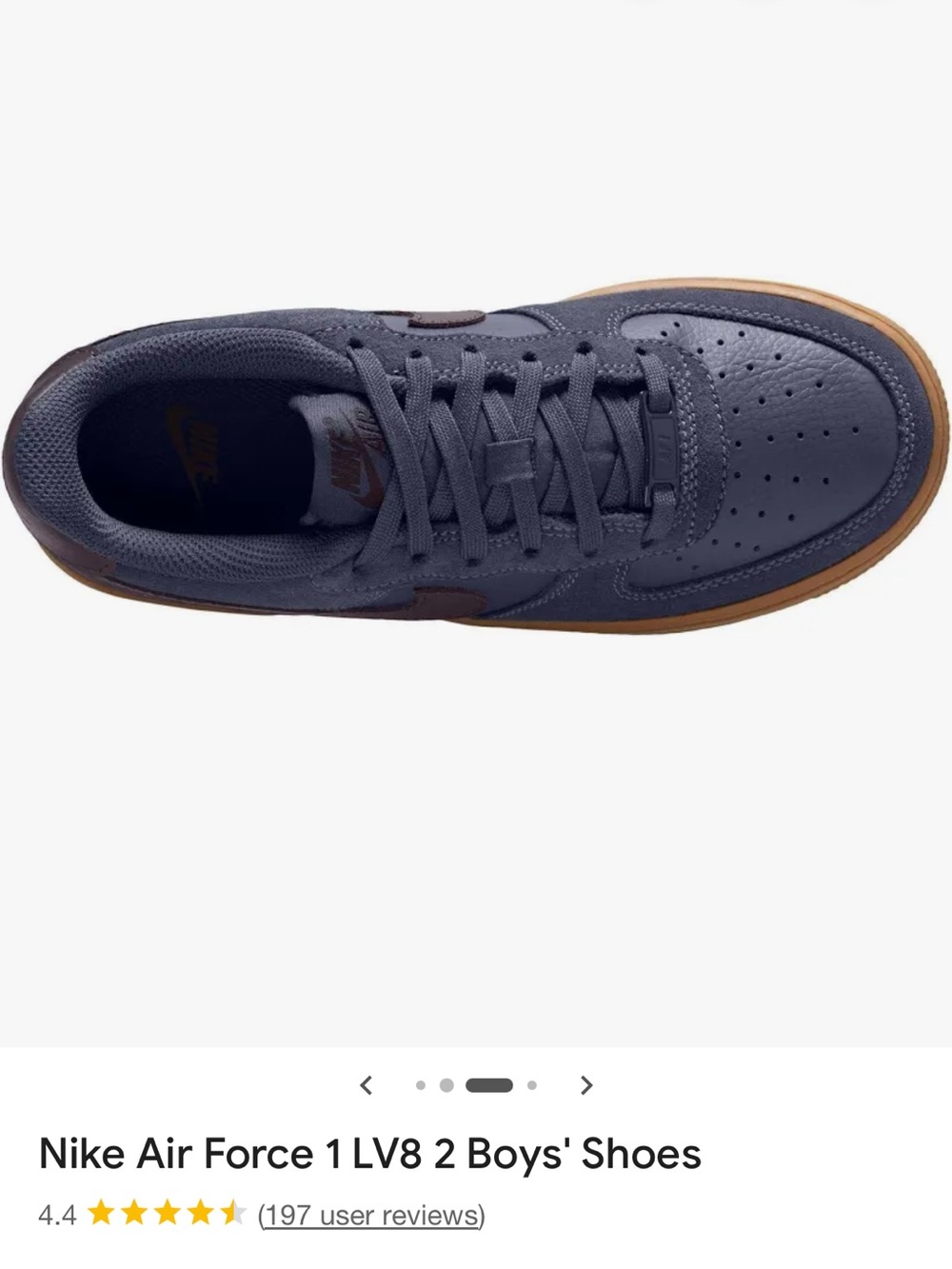 Nike Boys' Air Force 1 Low - Navy and Gum - Picture 7 of 10